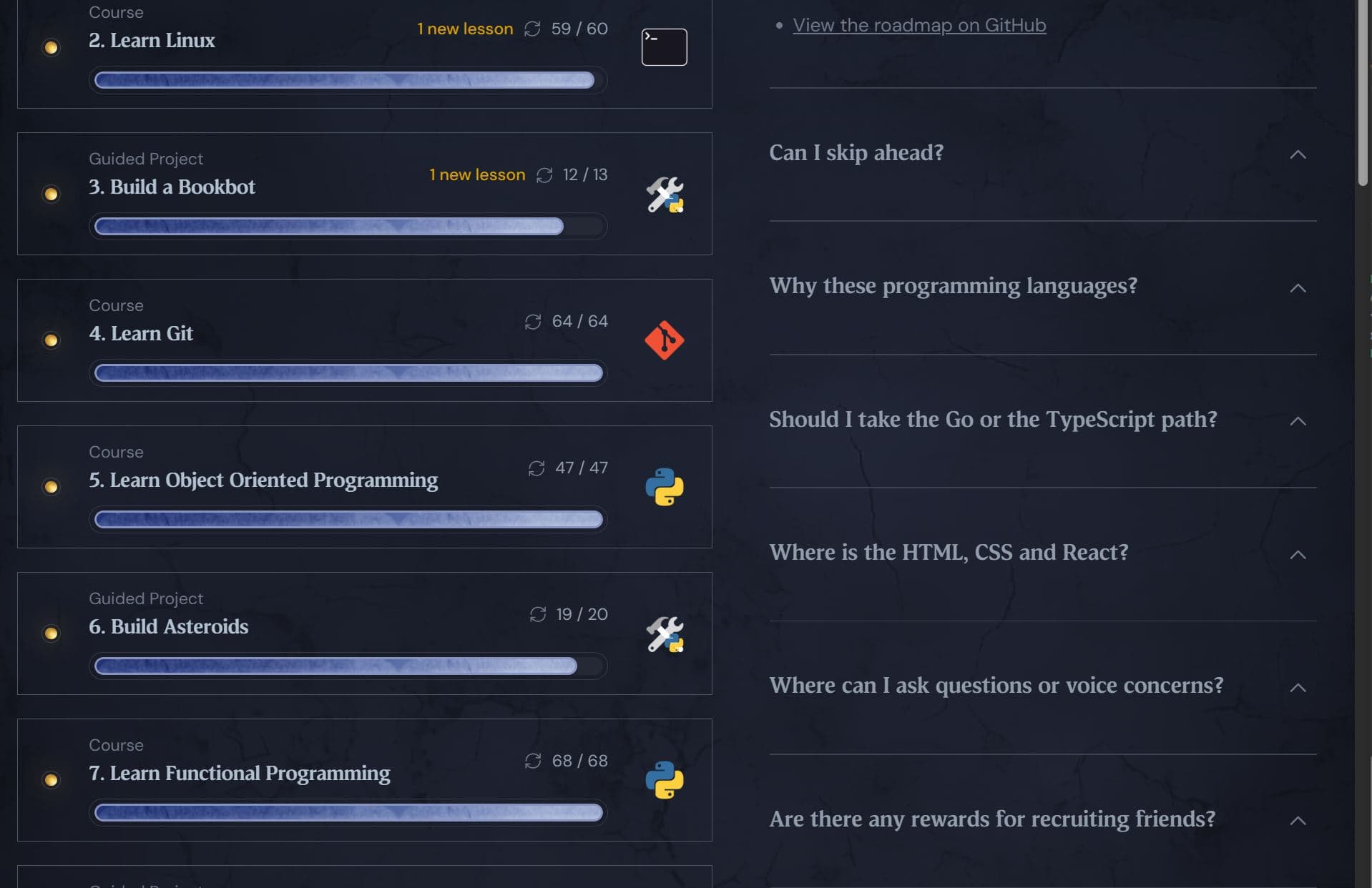 Boot.dev Courses